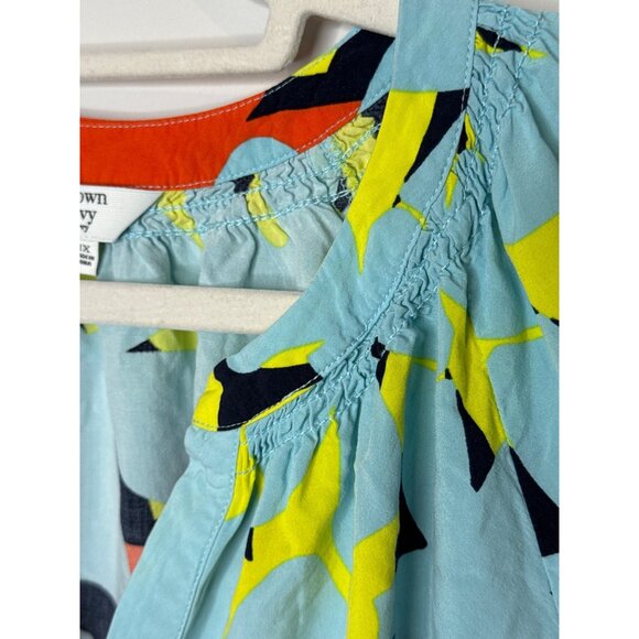 Crown and Ivy Top Womens Peasant 3/4 Sleeve Blue Orange Printed Plus Size 1X - Picture 5 of 12